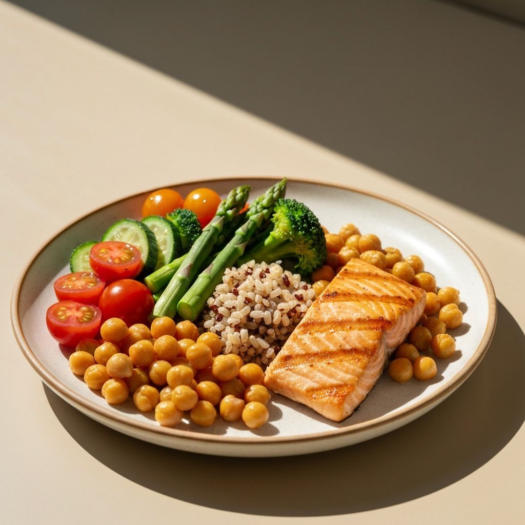 Balanced healthy meal plate